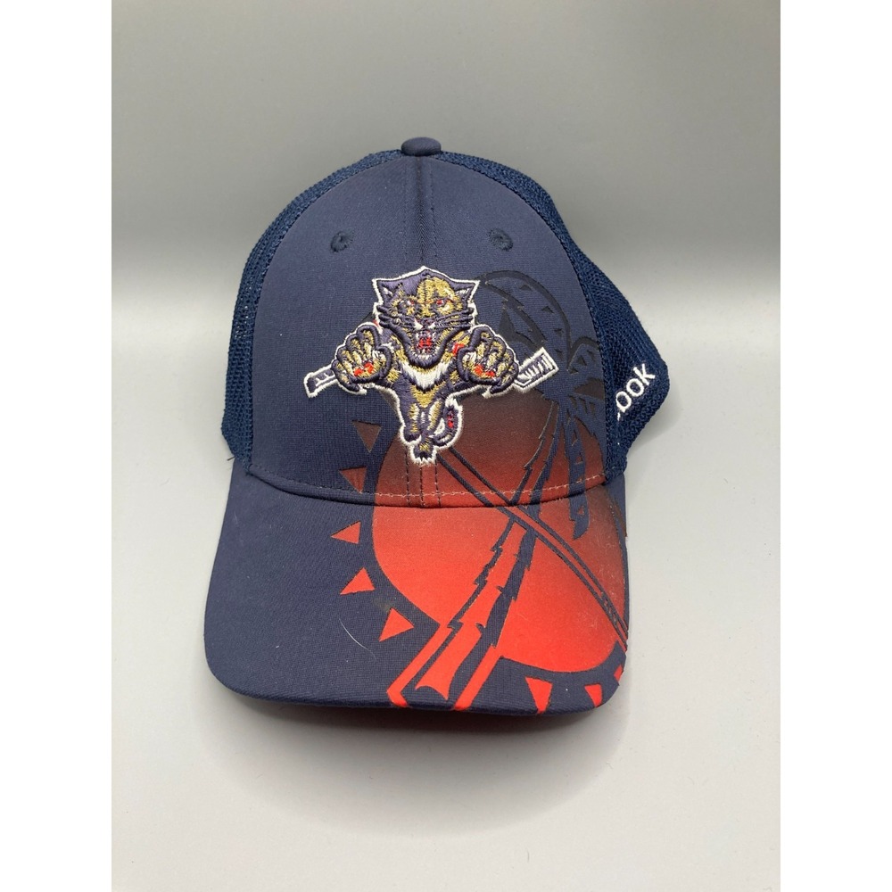 Florida Panthers Reebok Center Ice Collection S/M Flex Fit Hockey Hat NHL Navy